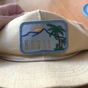 Vintage Kauai yellow beigie linen hat